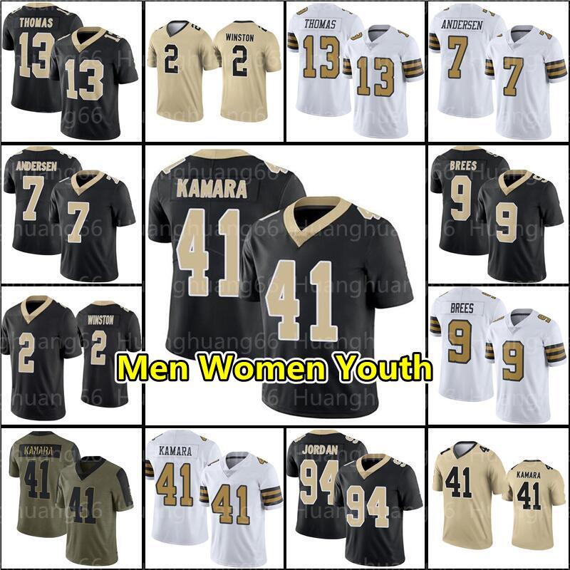 

41 Alvin Kamara 2 Jameis Winston Football Jersey 56 Demario Davis Drew Brees Marshon Lattimore Cameron 7 Taysom Hill Chauncey Gardner-Johnson Michael Thomas, Women jersey