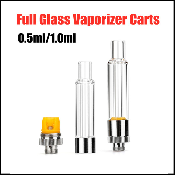 

Full Glass Vape Carts 0.5ml 1.0ml Tank Quartz Coil Heating VE13 Empty Vape Pen Cartridges 510 Thread e cig Thick Oil Atomizer 100% Original