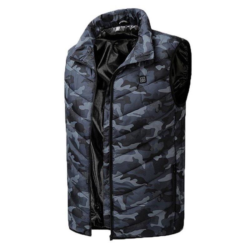 

Men's Vests Mens Winter Warm USB Heating Vest Casual Sleeveless Coat Men Carbon Fiber Electric Jacket Male Brand Clothing, Black;white