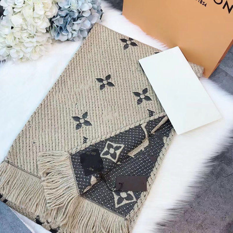 

Luxury Winter Brand Winter LOGOMANIA Fashion high qualtiy brand deigner Scarf for men Letter Pattern womans 100% cashmere long Scarfs Warm Scarves, Blue;gray