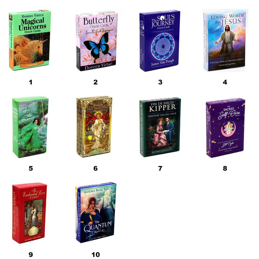 

New Arrival 10 tyles Tarots Card Game Witch Rider Smith Waite Shadowscapes Wild Butterfly Oracle SieCle Tarot Deck Board Cards with Colorful Box English Version DHL