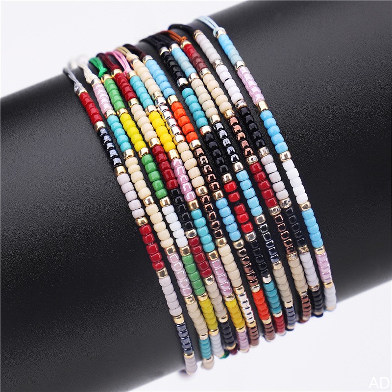 

European and American Fashion Trends Colorful Bohemian Seedbeads Strands Bracelet
