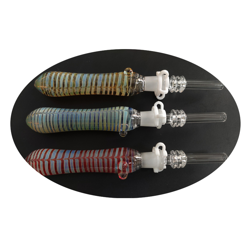 DPGHS005 4.25'' New Glass Nector Collector Straw Kit With 10Mm Male Quartz Tip And 10Mm Plastic Clip-image-754838968