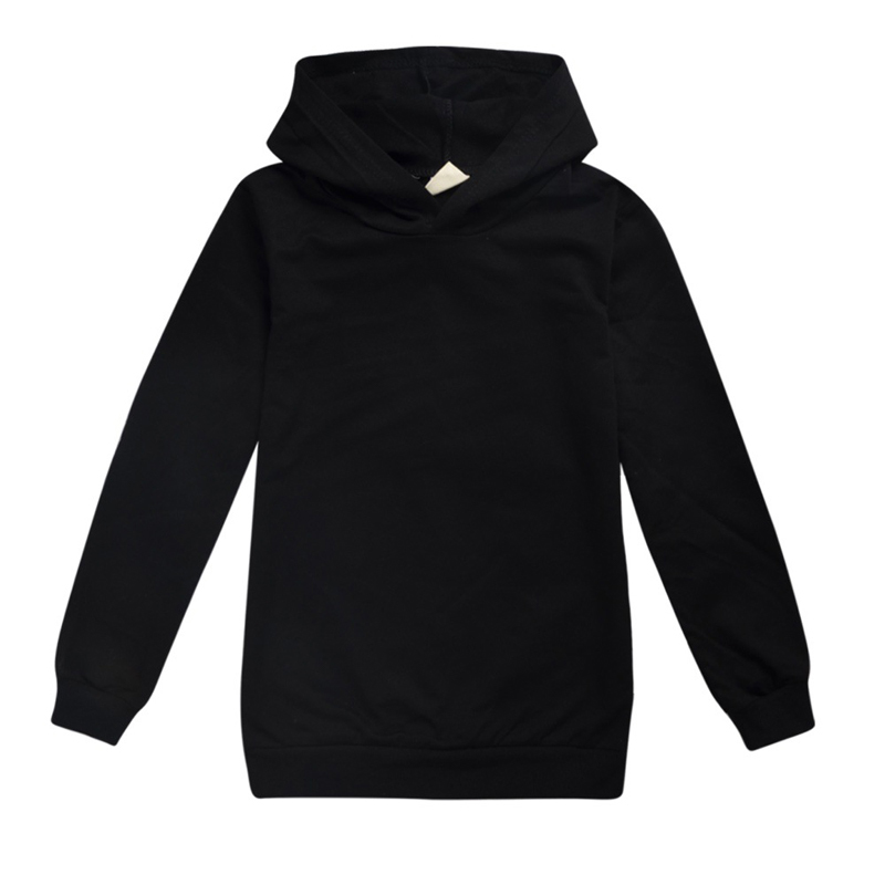 

Wholesale customization New Arrival Kids Hoodies Children Fashion Hooded Sweatshirt Boys Girls Pullover Coats, Black