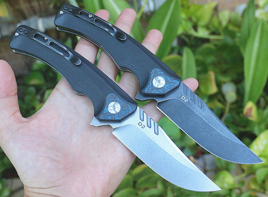 

Promotion! Flipper Folding Knife D2 Stone Wash Blade Black G10 + Stainless Steel Handle Ball Bearing Fast Open EDC Pocket Knives