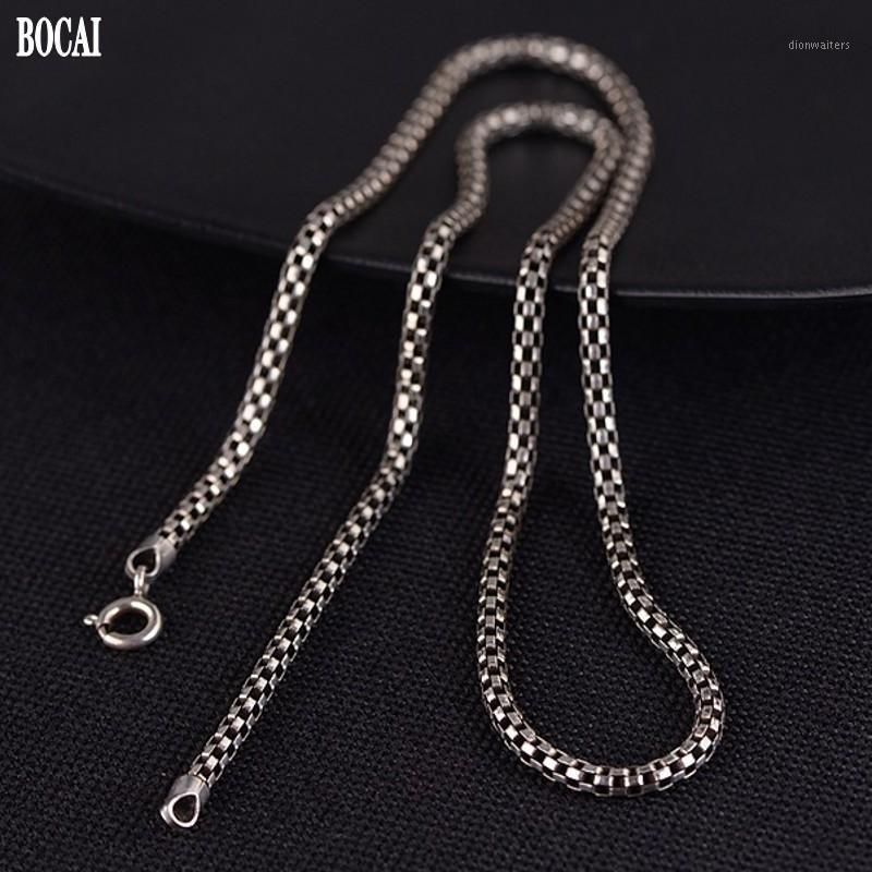 

Chains BOCAI Pure S925 Silver Jewelry Necklace For Man And Woman Retro Women's Fashion Bag Valley Chain Men Clavicle