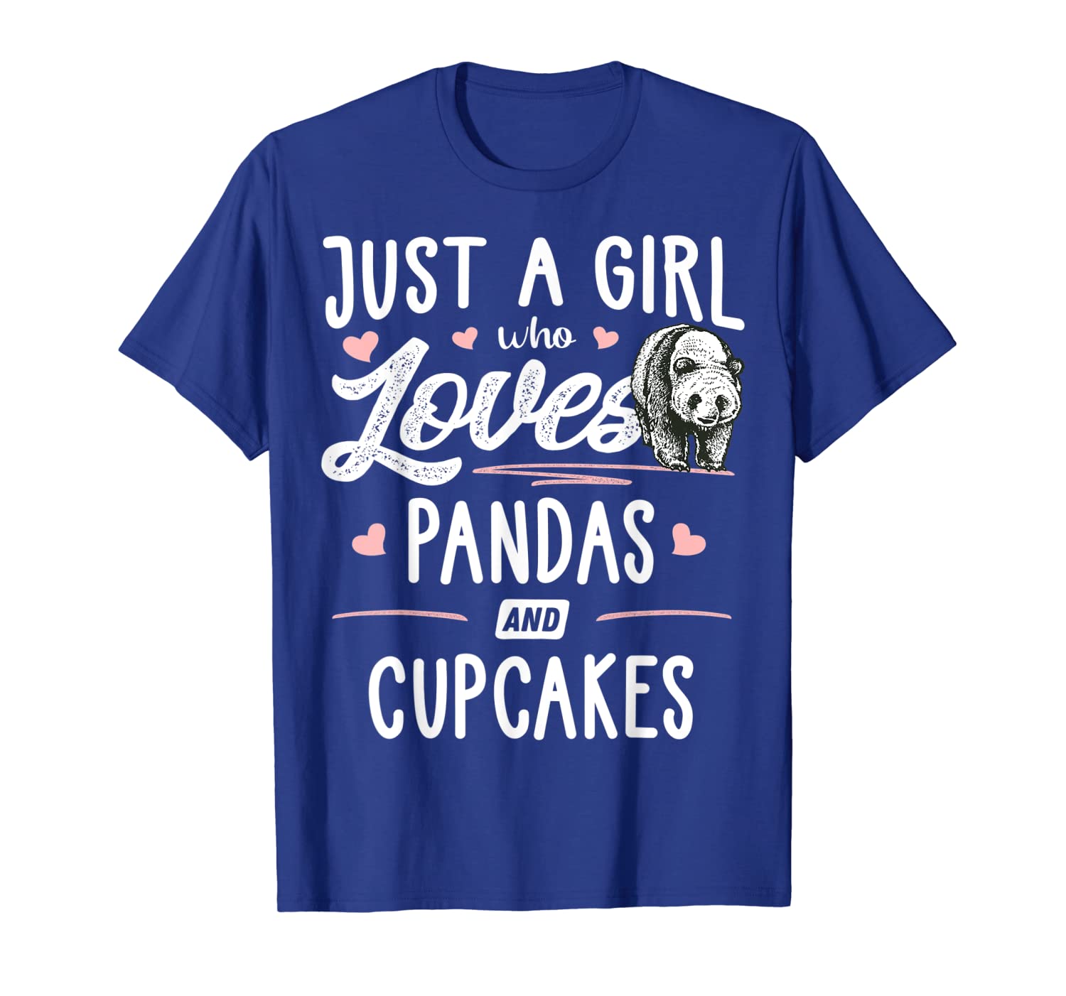 

just a girl who loves pandas and cupcakes gift women t-shirt, White;black