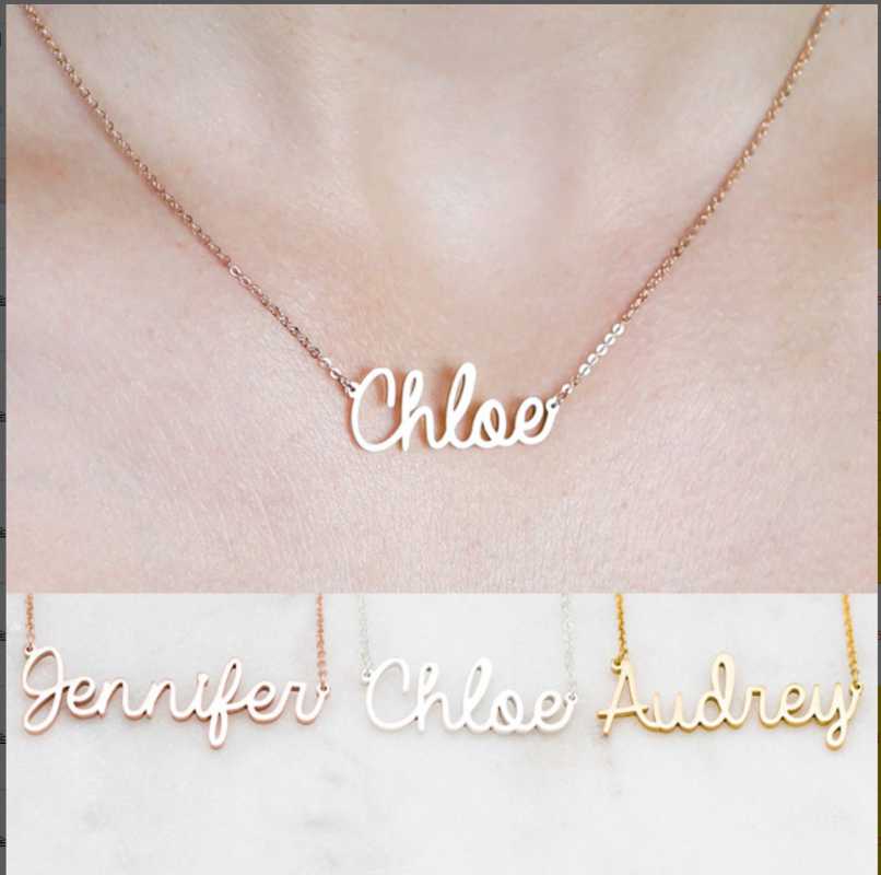 

Pendant Necklaces Lateefah Personality Letter Necklace Made Font Stainless Steel Gold Custom Name Choker For Women Girls Gifts