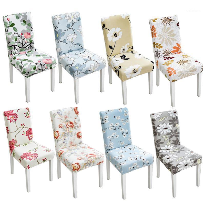 

Floral Printing Elastic Stretch Chair Cover Home Decor Dining Spandex For Room Kitchen Wedding Banquet El