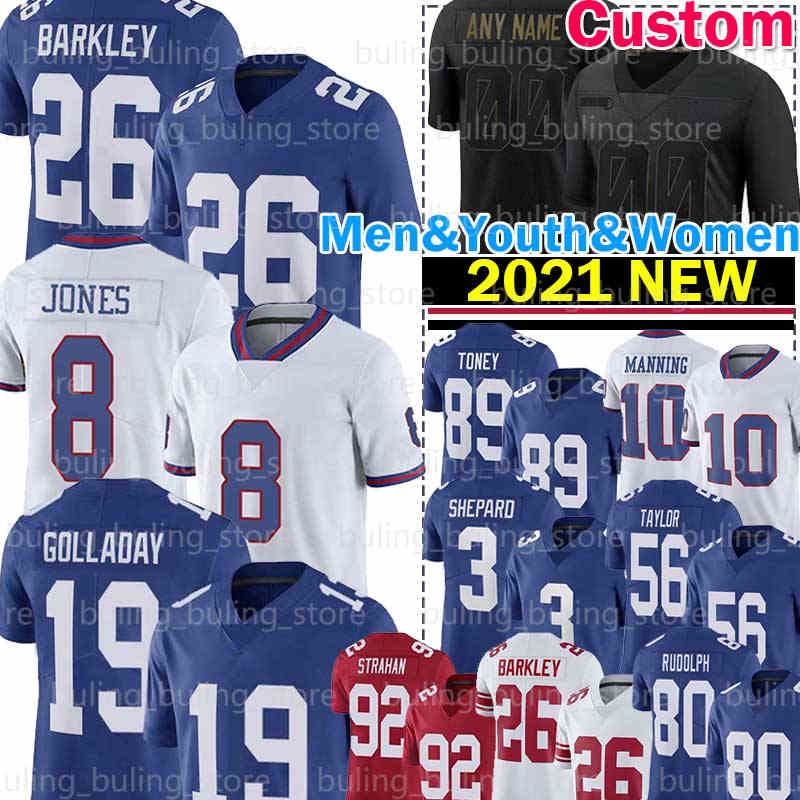

8 Daniel Jones Saquon Barkley Jersey New Kenny Golladay Bradberry YorkEli Manning Sterling Shepard Football Phil Simms GiantLawrence Taylor Kadarius Toney, Men jersey(j r)