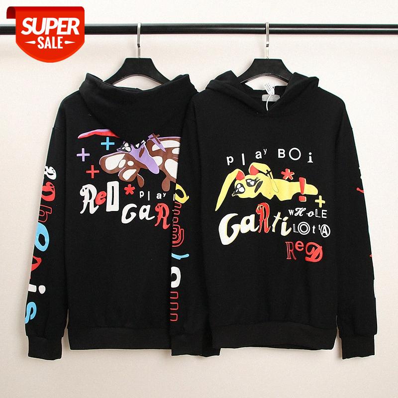 

ss hip-hop Kanye hoodie three-dimensional bubble hair printing loose men's and women's collaboration sweater #lX9R, Black