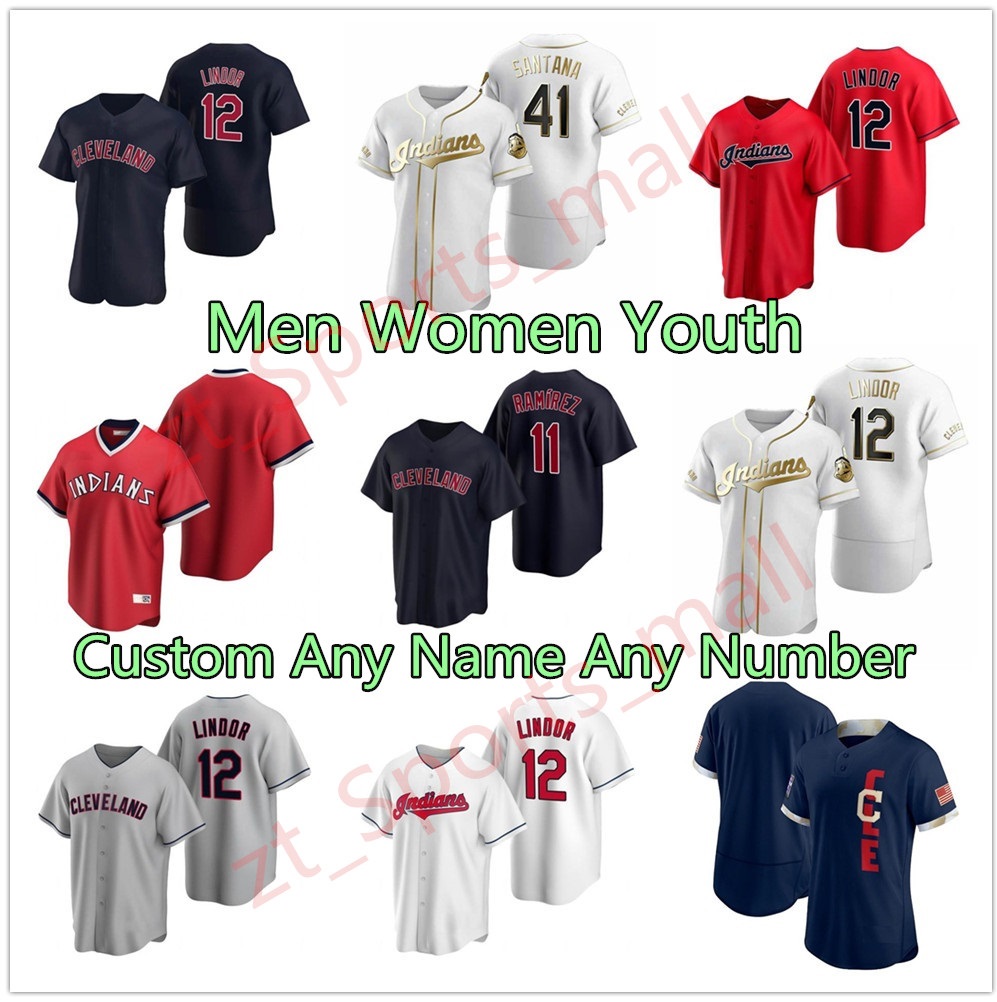 

Cleveland Men Women youth kids 2021 Jerseys Francisco Lindor Indians Jose Ramirez Roberto Perez Shane Bieber Franmil Reyes Oscar Mercado Clevinger Baseball Jersey, As shown in illustration