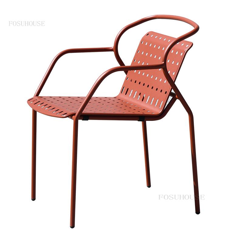 Camp Furniture Outdoor Beach Chair Table And Wrought Iron Armchair Designer Balcony Leisure Combination Breakfast Ins Living Room-image-703481186