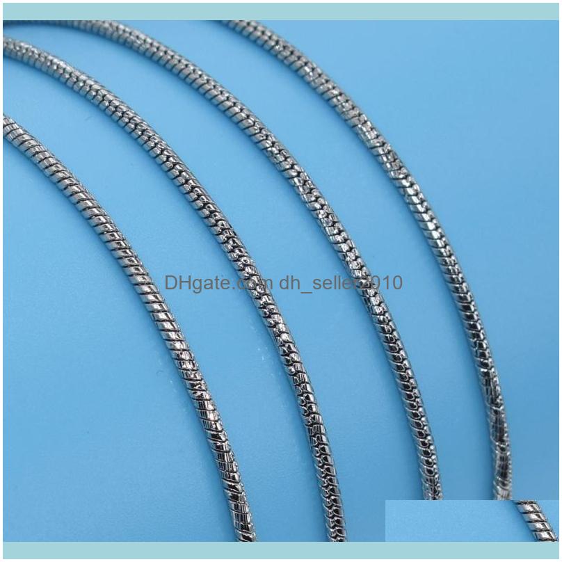 

Necklaces & Pendants Jewelrywholesale Long Necklace Jewelry Stainless Steel Snake Chain 2Mm/M 18Inch White Gold Color For Women Men Chains D