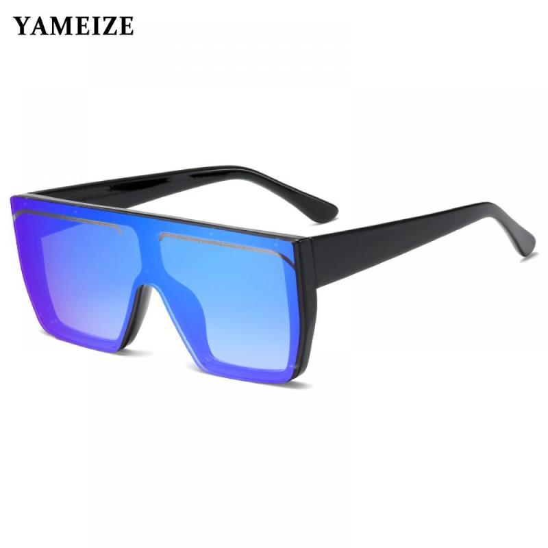 

Sunglasses YAMEIZE Oversized Women Fashion Square Mirror Big Frame Sun Glasses Female Vintage Retro Men's Unisex Oculos