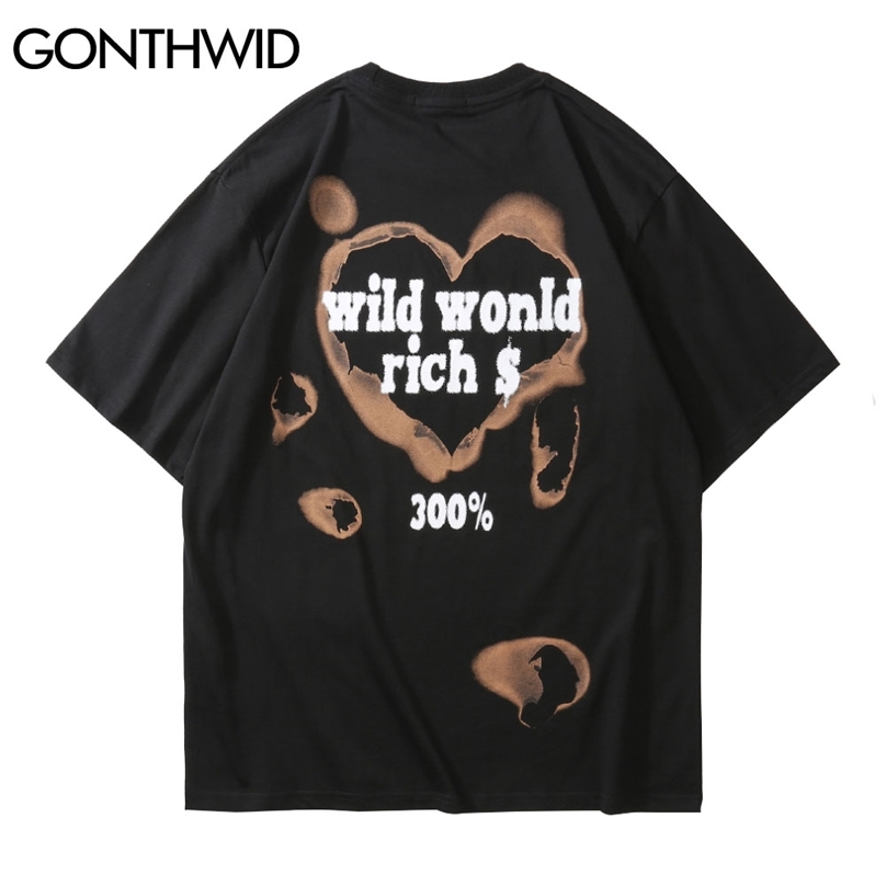 

Tshirts Streetwear Graffiti Heart Print Oversized Tees Shirts Hip Hop Harajuku Fashion Casual Short Sleeve Tops T-Shirt 210602, White