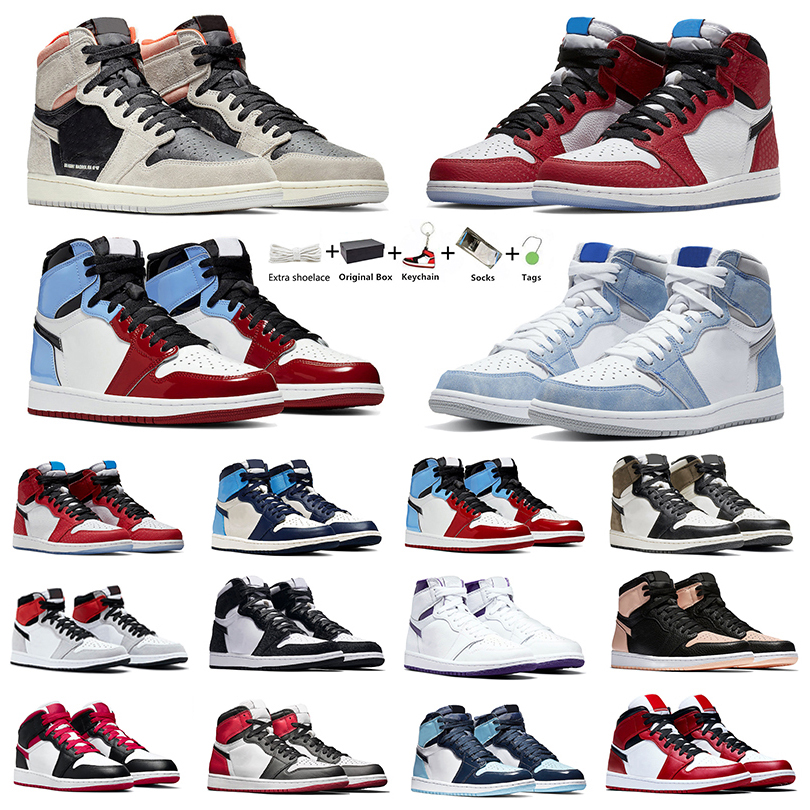 

Top Quality Mens 1 high OG basketball shoes 1s Black Grey Bordeaux University Blue dark mocha bred shadow UNC twist seafoam men women Sneakers trainers With box, Item#18