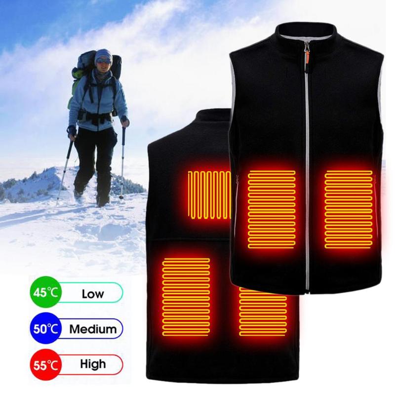 

Hunting Jackets Unisex Electric Heating Jacket Vests 5 Areas USB Heated Vest Gilet Winter Warm Outdoor Cycling Coat, Camo;black