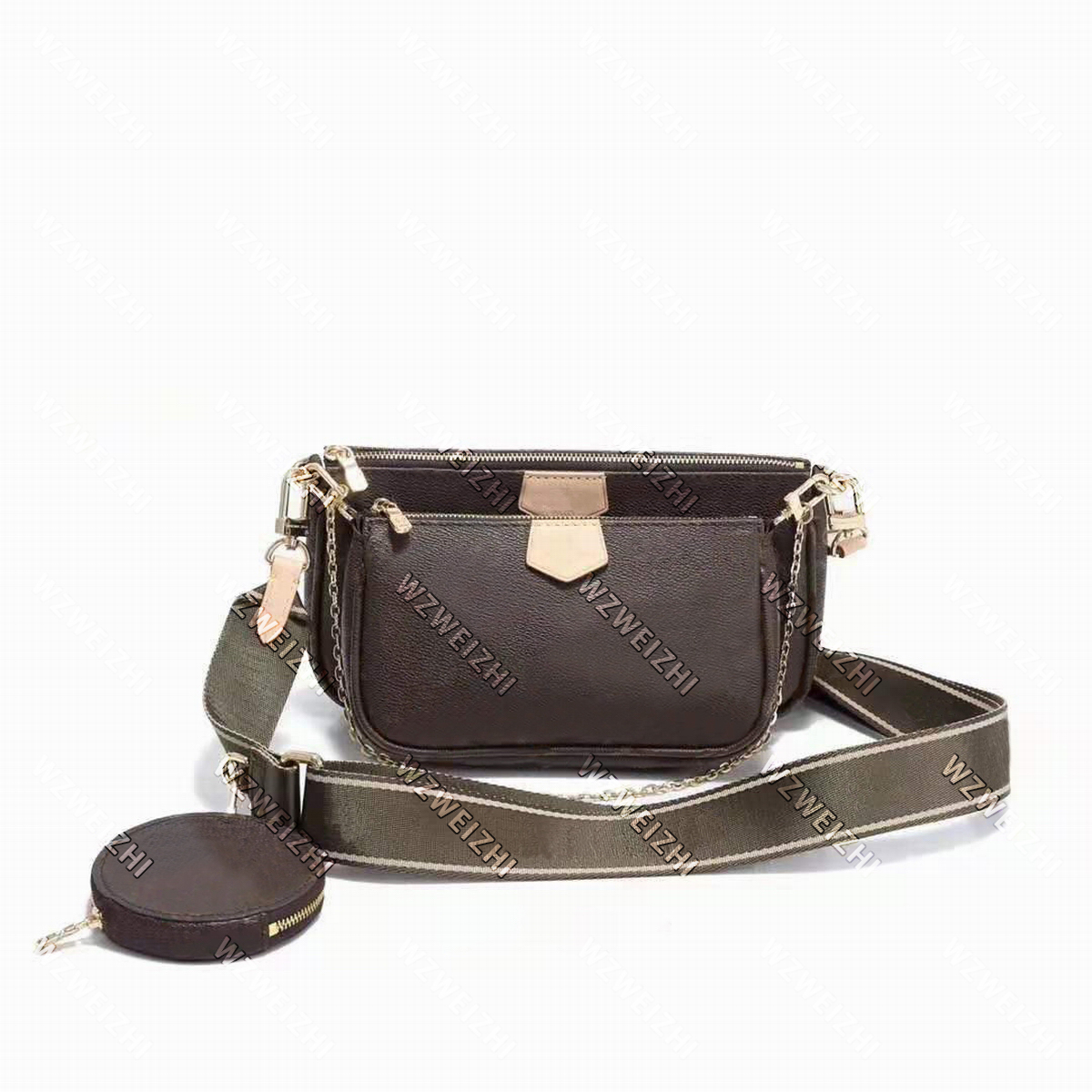 

Star Style High Quality Women's handbags Tote Bag Genuine Leather 3pcs/set Wallet Flower Crossbody Ladies Shoulder Bags Purses With Box 24CM, Pink