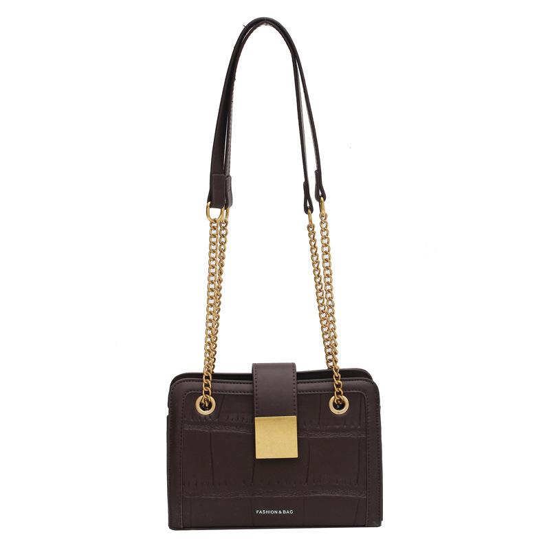 

Women's alligator pattern shoulder bag 2021 fashion new, Coffee color