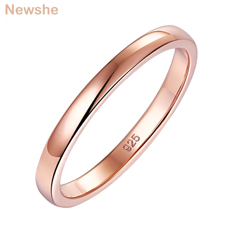 

Cluster Rings She Rose Gold Color Fingers Ring For Women Solid 925 Sterling Silver Simple Wedding Band Jewelry Gifts BR0929, Golden;silver