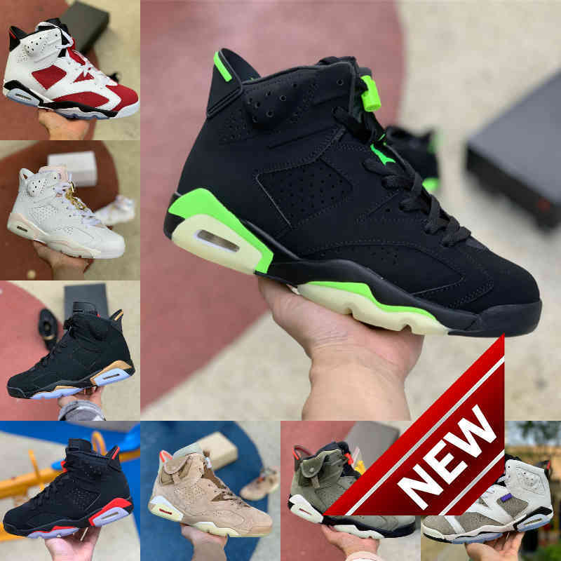 

2022 Jumpman Electric Green 6 6s Mens High Basketball Shoes Flint Jordn Carmine Dmp Unc Black Infrared British Khaki Tinker Oregon Ducks
