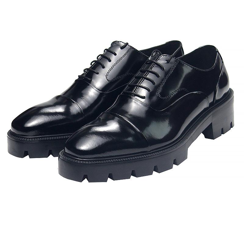 

Dress Shoes Winter Handmade Formal Business Genuine Leather Increase Square Toe For Men Lace Up Black Fashion, As shown