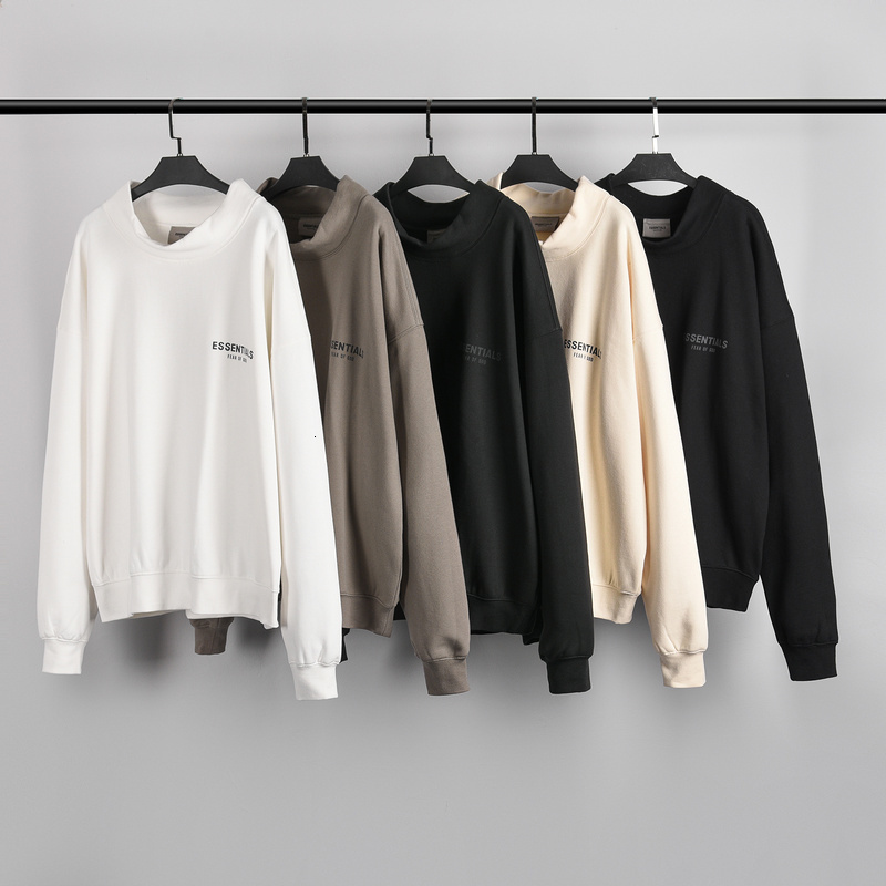 

2021 New Best Quality Turtleneck Fog Essentials 3d Pullovers Women Hiphop Men Fleeces Sweatshirts F6wv, White