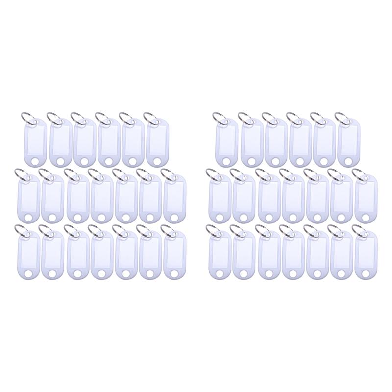

Keychains White Portable Plastic Key Fob Tag ID Labels 40 Pieces