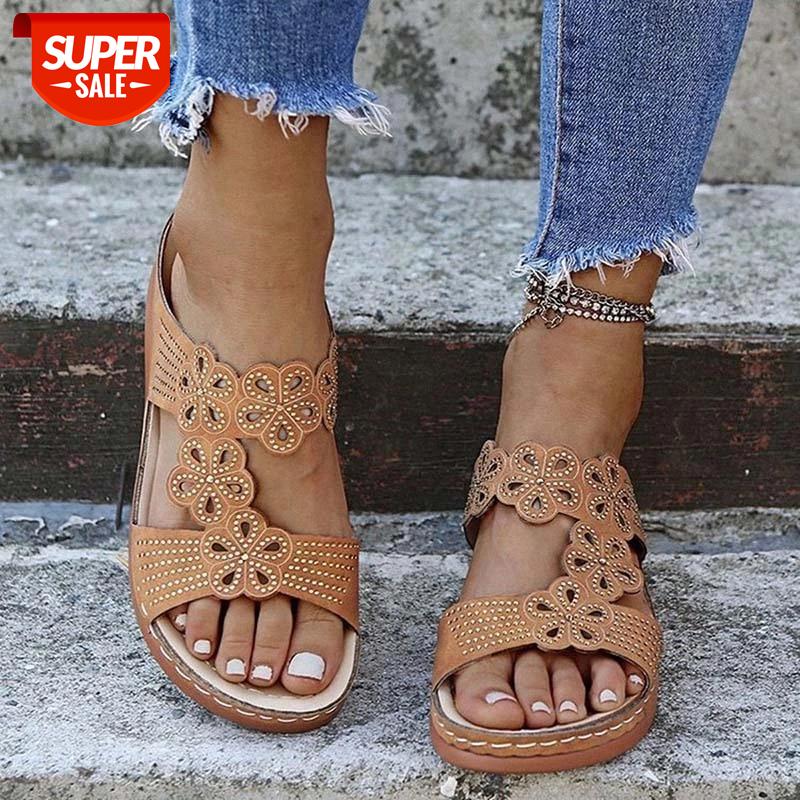 

Women'S Shoes 2021 Retro Heel Women Sandals Flat Fashion Flower Hollow Out Ladies Sandals Summer Shoes For Women Slippers #dH4x, Black