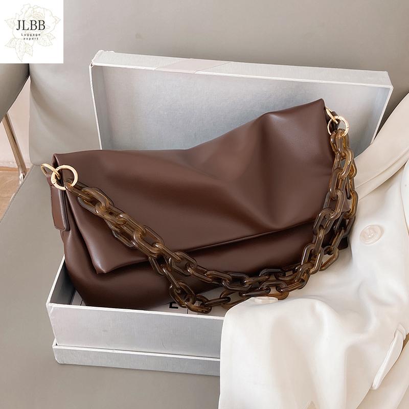 

Thick Chain PU Leather Shoulder Bags for Women 2021 Crossbody Handbags and Purses Female Travel Luxury Trending Cross Body Bag, Black