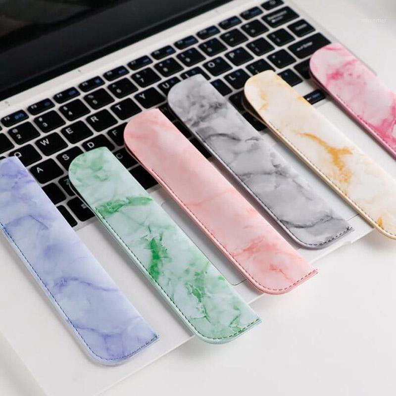 

Gift Wrap 20pcs PU Leather Pencil Pen Case Dust-proof Anti-fall Single Storage Pouch Sleeve Bag Holder