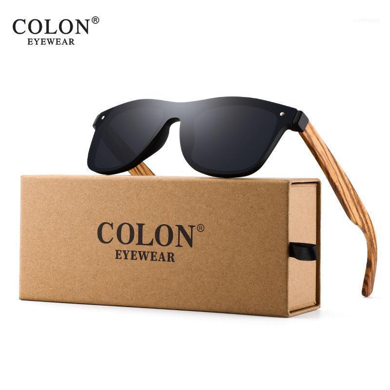 

Sunglasses COLON Wood Rimless Frame Square UV400 Sun Glasses Women Male Feminino CN80211