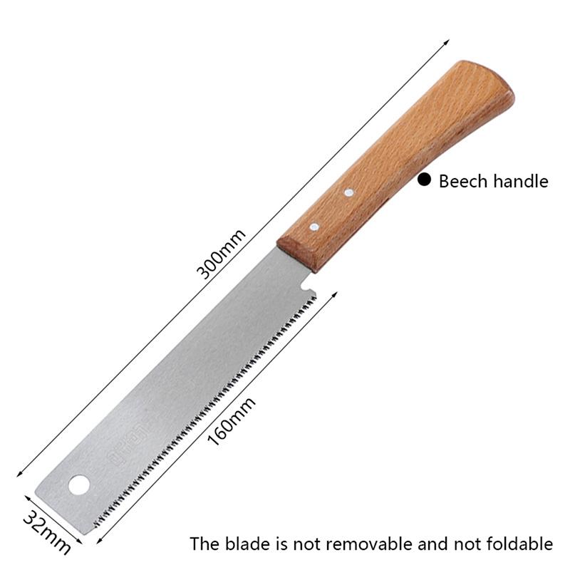 

Professional Hand Tool Sets 12" Small Saw Beech Wooden Handle Fine Cut Household Woodworking Garden Pruning Flush Cutting Trimming Tool