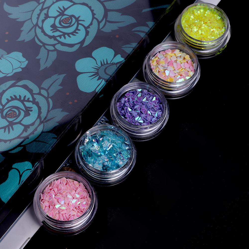 

Half Pearls Star Laser Sequins Glitters Nail Art Decorations Eye Shadow Eye Makeup DIY Design Nail Art Supply 12pcs/lot