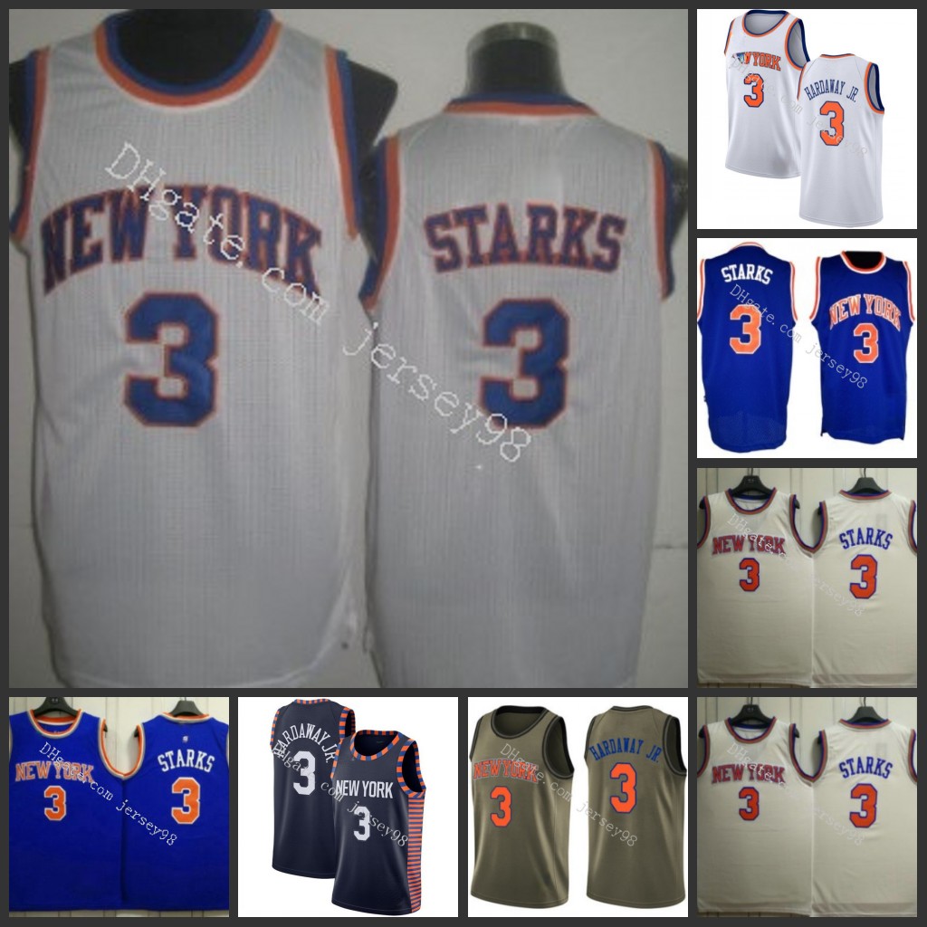 

New YorkKnicksmen #3JohnStarks hardaway jr.retro BasketballJersey, Black