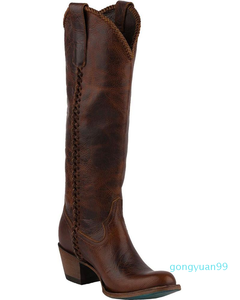 

Boots WOMEN'S PLAIN JANE DARK COGNAC COWGIRL - ROUND TOE, Brown