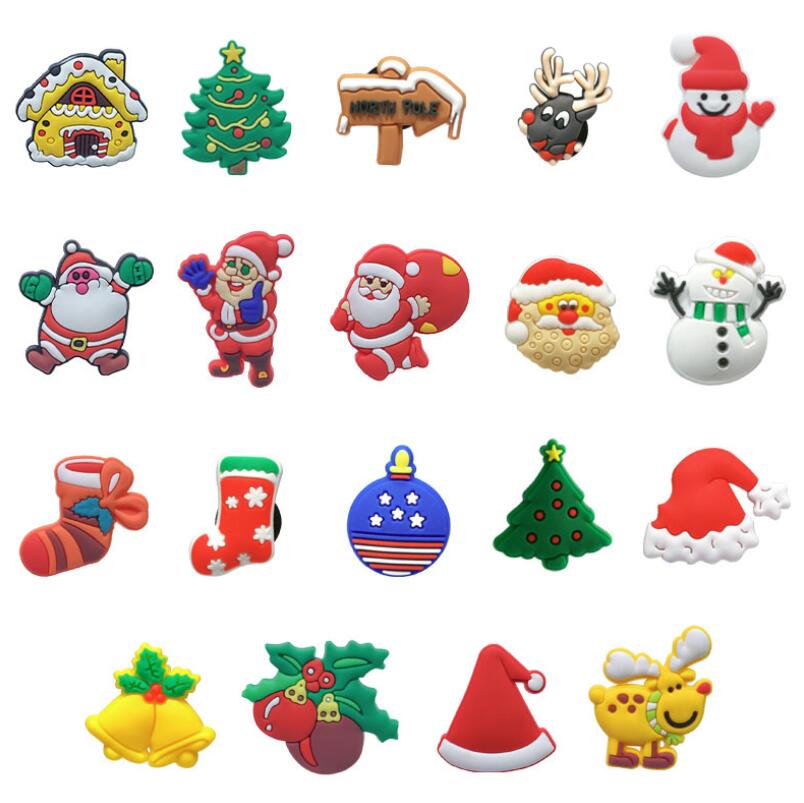 

pvc shoe charms Christmas Party Supplies shoecharm buckles fashion accessories soft rubber jibitz for croc shoes promotional gift