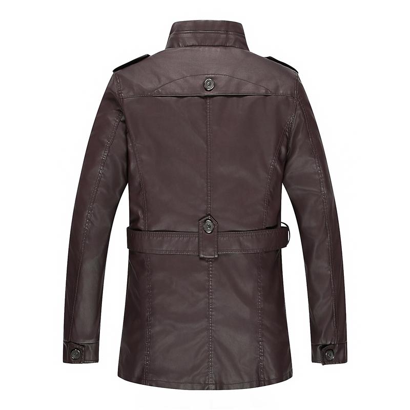 

Men's Trench Coats Fashion Trench-Coat 2021 Winter Mid-long PU Leather Jacket Warm Fleece Slim Fit Windbreaker With Belt Solid Overcoat, Hq20199 black
