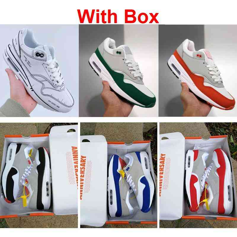 

1 87 Noise Aqua Atmos 87s Running shoes Anniversary Piet Parra Premium DELUXE WATERMELON White Blue Black Sneaker With Box 36-46, Color-3