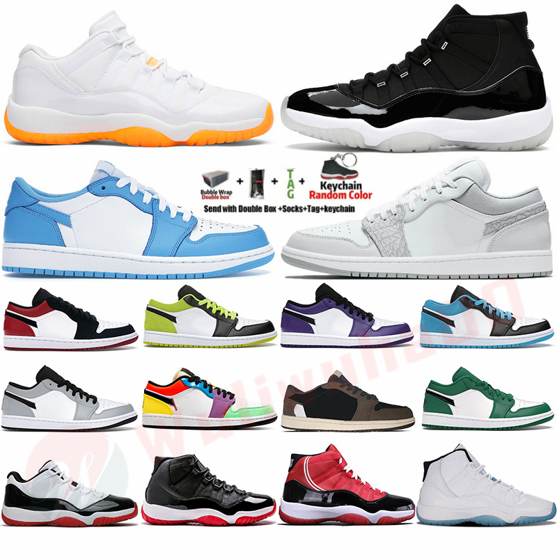 

25th anniversary White Concord Legend Blue Bred 11 11s Jumpman Mens Basketball Shoes 1 1s Low Smoke Grey Elephant Sneakers Trainers Retros, 13