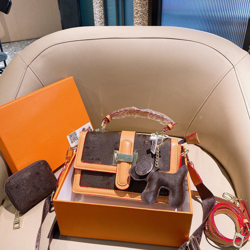 

pieces of designer fashion bag coin purse old flower embossed classical chain shoulder bag lady purse belt bag free shipping 22.8.13cm0, Brown