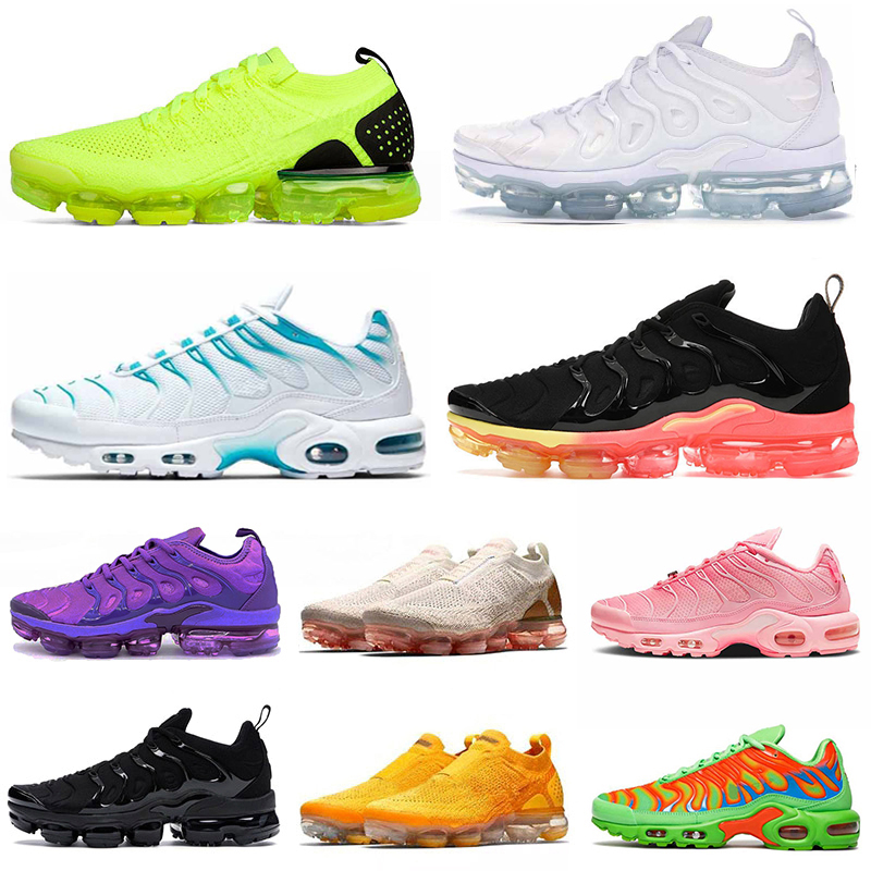 

2021 TN PLUS SIZE US Running Shoes Run TNS Mens Womens MOC Laceless All Black Pink Purple White Red Blue Green TrainersOutdoor High Quality, # atlanta 36-40# atlanta 36-40
