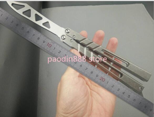 

The One Butterfy Trainer Knife BRS Apha Beast Channe AB Titanium Hande D2 Bade Bushing System Jit Free-swinging EDC Knife