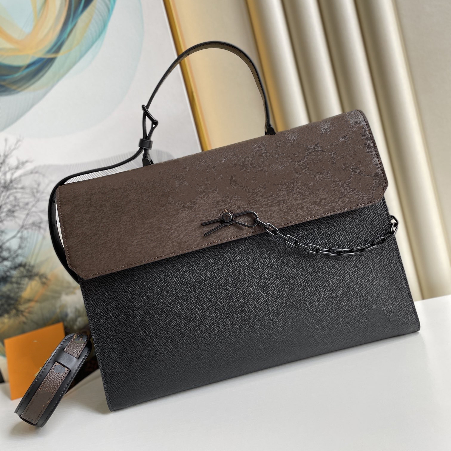 

ROBUSTO Shoulder Bag Luxurys Designers Bags Women Briefcase Crossbody Handbag with Chain Gift box High Quality, Black