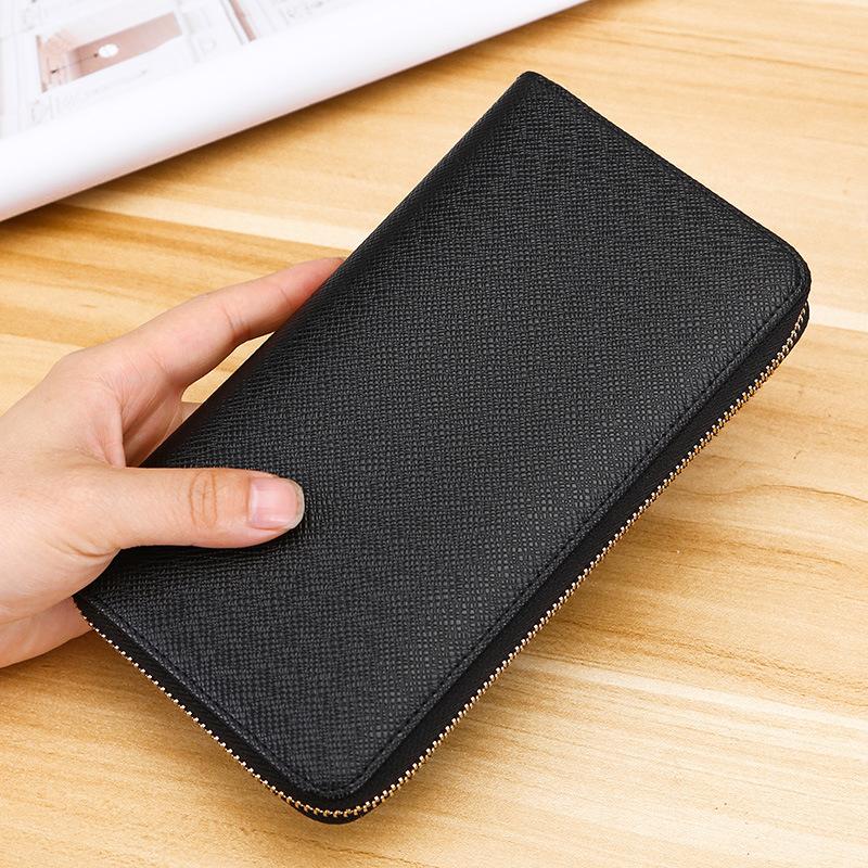 

Popular Men's Wallet Organ Card Holder Clamp Europe and America Cross Border Multi-function Mobile Phone ID Clutch Bag, Black