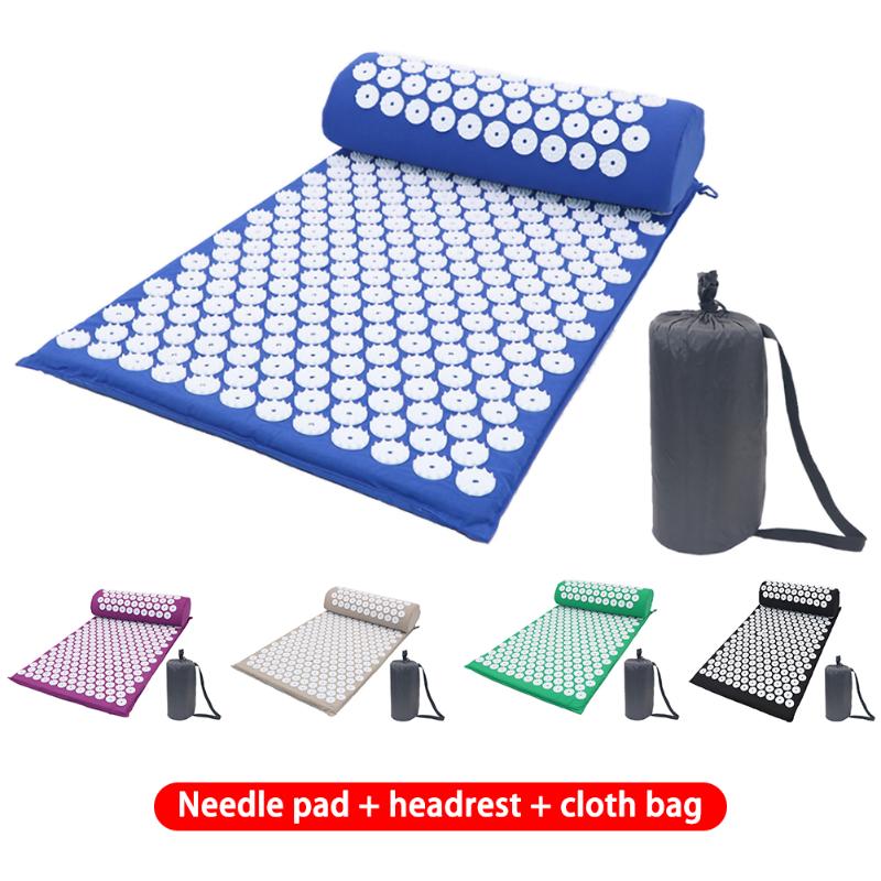 

Massager Cushion Massage Yoga Mat Acupressure Relieve Stress Back Body Pain Spike Mat Acupuncture, Black