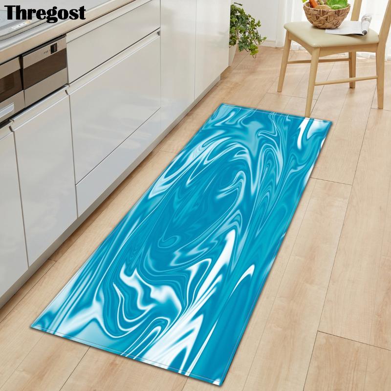 

Thregost 3D Carpet Marble Print Modern Kitchen Mats Anti-Slip Washable Home Living Room Mat Long Kitchen Carpets, Q190824-a026