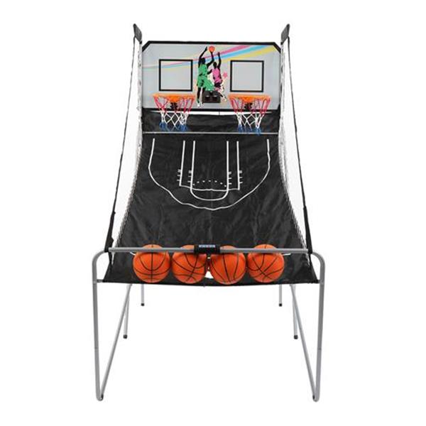 

Basketball Machine Shooting Machine Indoor Basketball Arcade Game Double Electronic Basket Shooting 2 People With 4 Balls, Black