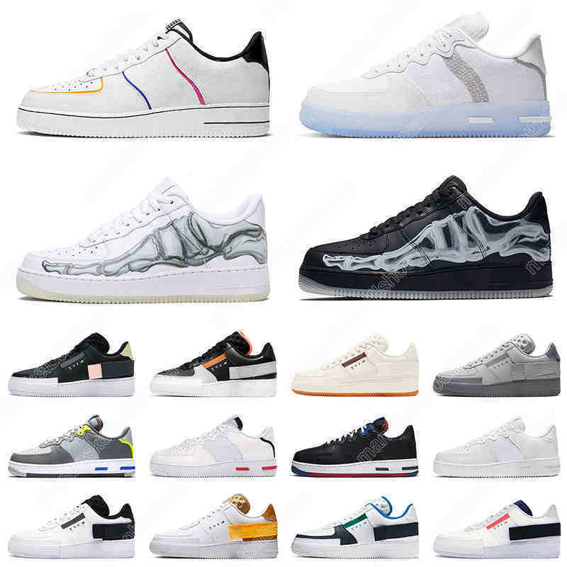 

Jogging men women running shoes 1 Light Bone Skeleton White Black Royal outdoor mens trainer, Triple white